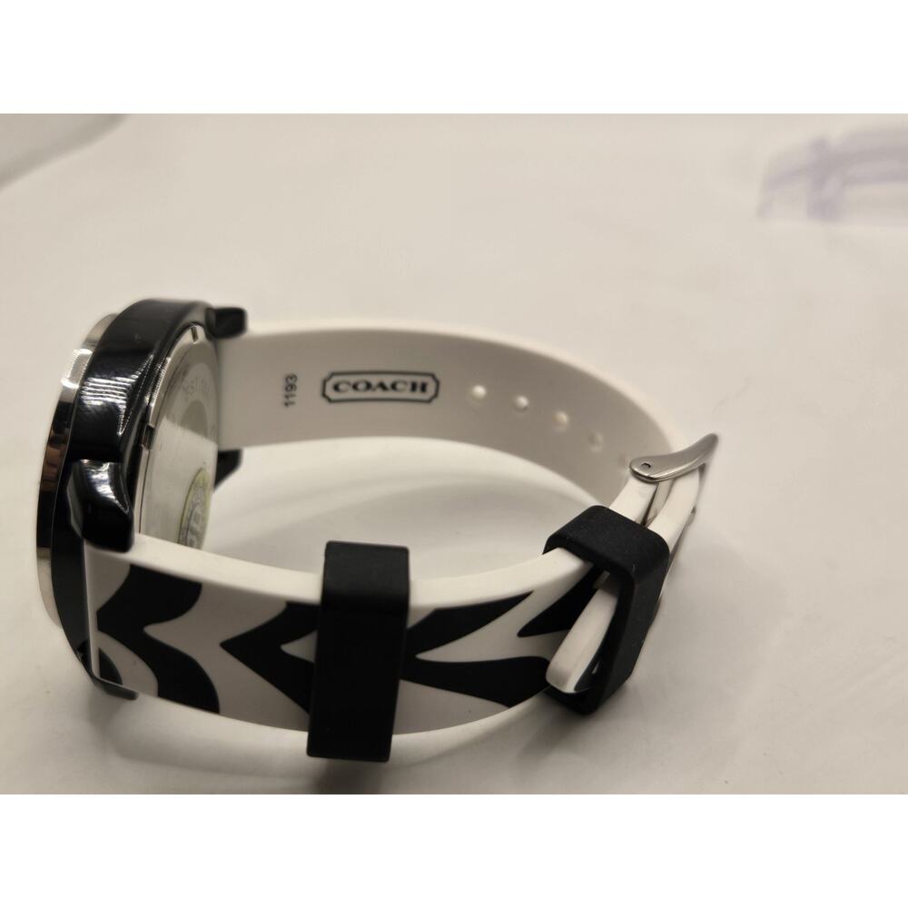 New COACH 1941 Ladies' 41mm Black Ceramic Silicone Watch. Box + Papers. - Picture 13 of 16